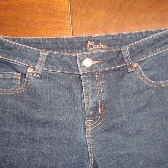 Cache Jean Capris Rhinestone Back Pockets sz 8 - Picture 3 of 6